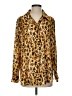 Mela Purdie 100% Polyester Animal Print Gold Long Sleeve Blouse Size S - photo 1