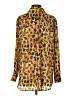 Mela Purdie 100% Polyester Animal Print Gold Long Sleeve Blouse Size S - photo 2