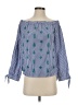 J.Crew 100% Cotton Blue 3/4 Sleeve Blouse Size 4 - photo 1