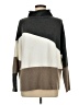 French Connection Color Block Gray Brown Turtleneck Sweater Size L - photo 1