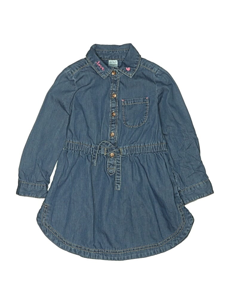 Pre-owned Carter's Kids' Dress In Blue