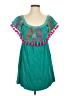 Unbranded Aztec Or Tribal Print Solid Tropical Teal Casual Dress Size S (estimated) - photo 1