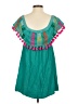 Unbranded Aztec Or Tribal Print Solid Tropical Teal Casual Dress Size S (estimated) - photo 2