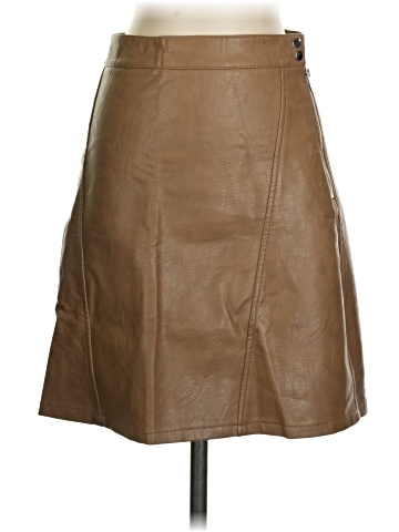 Zara Basic Faux Leather Skirt (view 1)