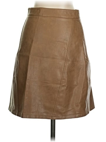 Zara Basic Faux Leather Skirt (view 2)