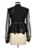 Self-Portrait 100% Polyester Black Long Sleeve Blouse Size 4 - photo 2
