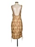 Backyard Roses Stripes Tan Cocktail Dress Size S - photo 2