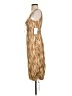 Backyard Roses Stripes Tan Cocktail Dress Size S - photo 5