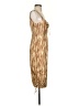 Backyard Roses Stripes Tan Cocktail Dress Size S - photo 4
