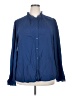 Unbranded 100% Viscose Blue Long Sleeve Button-Down Shirt Size 2X - photo 1