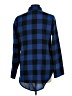 North Beach Leather 100% Polyester Checkered-gingham Blue Long Sleeve Blouse Size L - photo 2