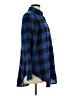North Beach Leather 100% Polyester Checkered-gingham Blue Long Sleeve Blouse Size L - photo 4