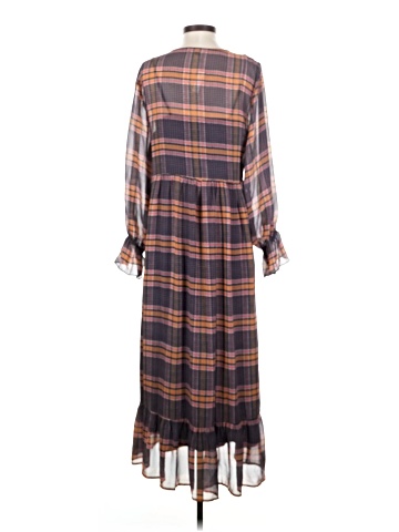 Madewell Sheer Plaid Full-Sleeve Ruffle Dress (view 2)