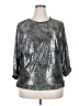 Keri Ann 100% Polyester Metallic Silver 3/4 Sleeve Blouse Size 20 - photo 1