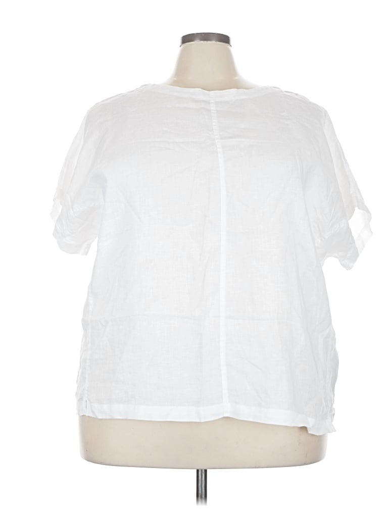 Pre-owned Purejill Short Sleeve Blouse In White