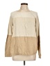 Kim Rogers 100% Cotton Color Block Tan Pullover Sweater Size L - photo 1