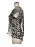 Pookie & Sebastian 100% Polyester Silver Black Short Sleeve Blouse Size M - photo 5
