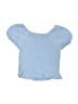Btween 100% Rayon Blue Short Sleeve Blouse Size 6 - photo 2