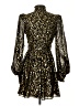 Aqua 100% Polyester Animal Print Gold Cocktail Dress Size S - photo 2