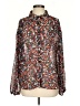 Shein 100% Polyester Floral Black Long Sleeve Blouse Size 4 - photo 1