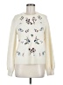 Club Monaco 100% Wool Floral Ivory pullover sweater Size M - photo 1