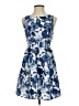 AaKaa 100% Rayon Print Blue Cocktail Dress Size S - photo 1