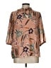 J by Joie 100% Polyester Paisley Floral Tan Brown 3/4 Sleeve Blouse Size L - photo 1