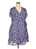 Gibson 100% Polyester Graphic Polka Dots Blue Casual Dress Size 2X - photo 1