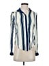 Maeve 100% Rayon Stripes Blue Long Sleeve Blouse Size 2 - photo 1
