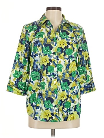 Jones New York Signature 3/4 Sleeve Button-Down Shirt (view 1)