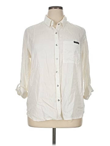 CALVIN KLEIN JEANS 3/4 Sleeve Button-Down Shirt (view 1)