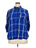 Cato 100% Rayon Plaid Blue 3/4 Sleeve Button-Down Shirt Size 18 - 20 - photo 1