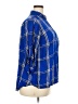 Cato 100% Rayon Plaid Blue 3/4 Sleeve Button-Down Shirt Size 18 - 20 - photo 4