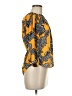 Express 100% Polyester Floral Yellow 3/4 Sleeve Blouse Size M (estimated) - photo 4