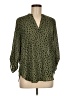 Lush 100% Polyester Animal Print Green 3/4 Sleeve Blouse Size M - photo 1