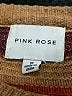 Pink Rose Stripes Brown Pullover Sweater Size M - photo 6