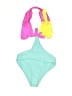 Unbranded Color Block Teal Green Swimsuit Top Size M - photo 2