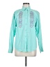 Assorted Brands 100% Cotton Teal Long Sleeve Button-Down Shirt Size M - photo 1