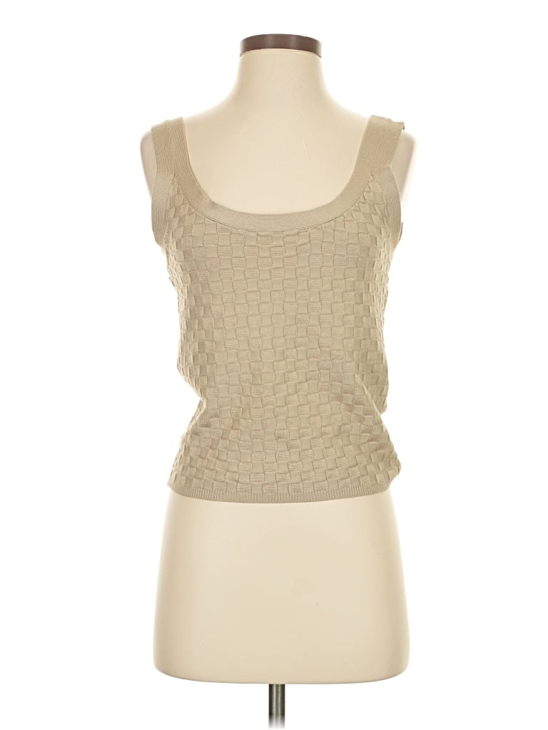 Aemi + Co Sleeveless Top Tan Square Neckline Tops In Brown