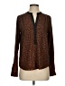 The Limited Outlet 100% Polyester Animal Print Brown Long Sleeve Blouse Size S - photo 1
