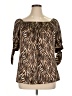 Allison Taylor 100% Polyester Animal Print Brown 3/4 Sleeve Blouse Size XL - photo 1