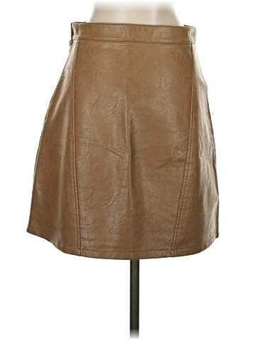 Zara Basic Faux Leather Skirt (view 2)