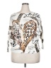 Brand Bazar Animal Print White 3/4 Sleeve Top Size 4X (estimated) - photo 1