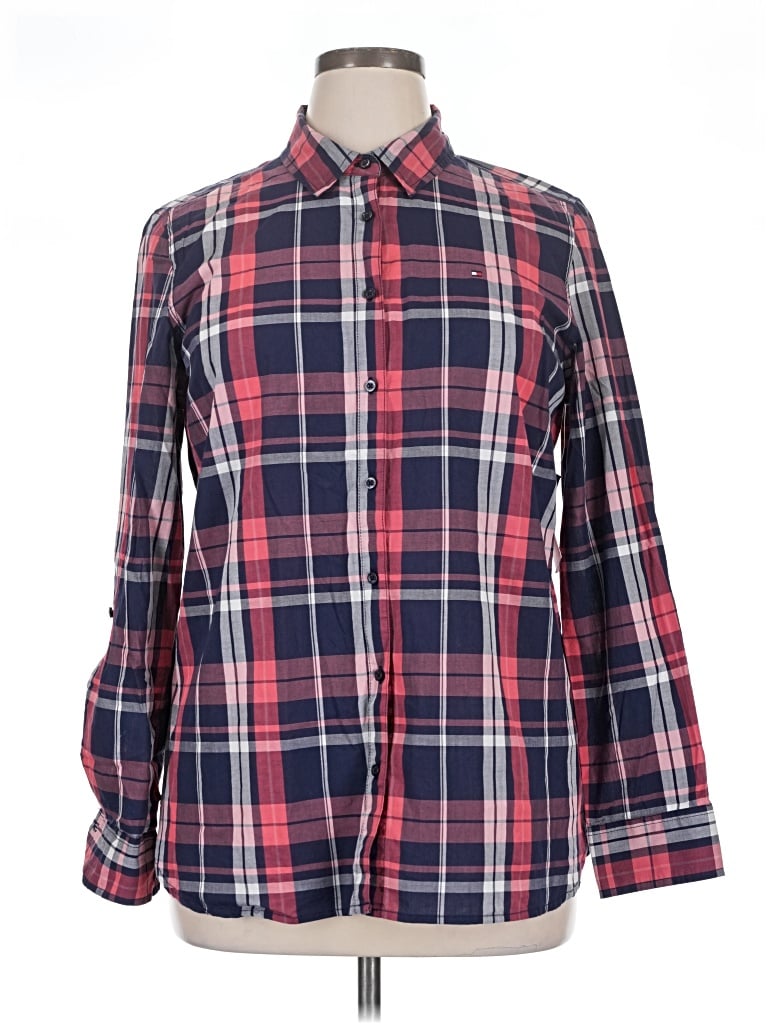 Tommy Hilfiger Long Sleeve Button Down Shirt In Red