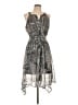 One World 100% Polyester Paisley Gray Casual Dress Size L - photo 1