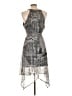 One World 100% Polyester Paisley Gray Casual Dress Size L - photo 2
