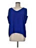Lush 100% Polyester Blue Short Sleeve Blouse Size M - photo 1