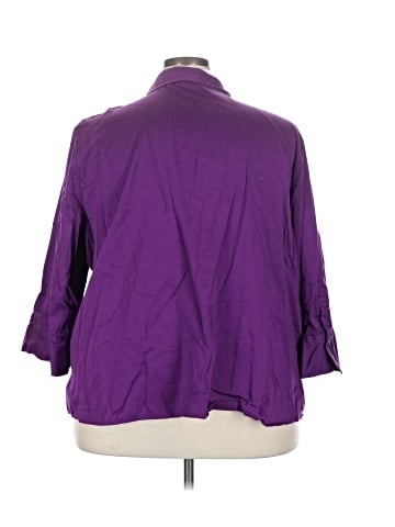 Maggie Barnes for Catherines 3/4 Sleeve Button-Down Shirt (view 2)