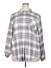 Torrid Plaid Gray Long Sleeve Button-Down Shirt Size 2X Plus (2) - photo 1