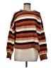Pink Rose Stripes Brown Pullover Sweater Size M - photo 1